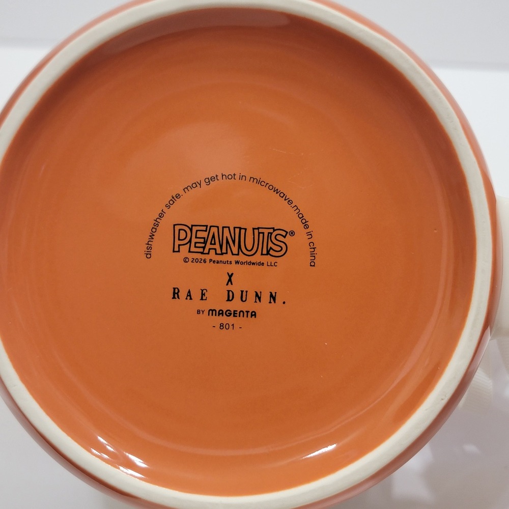 Rae Dunn Peanuts Snoopy Sweater Weather Fall Leaves Thanksgiving Coffee Soup Mug - Picture 8 of 8